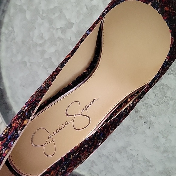 Jessica Simpson Bainer velvet studded block heel womens size 10M - Picture 11 of 13